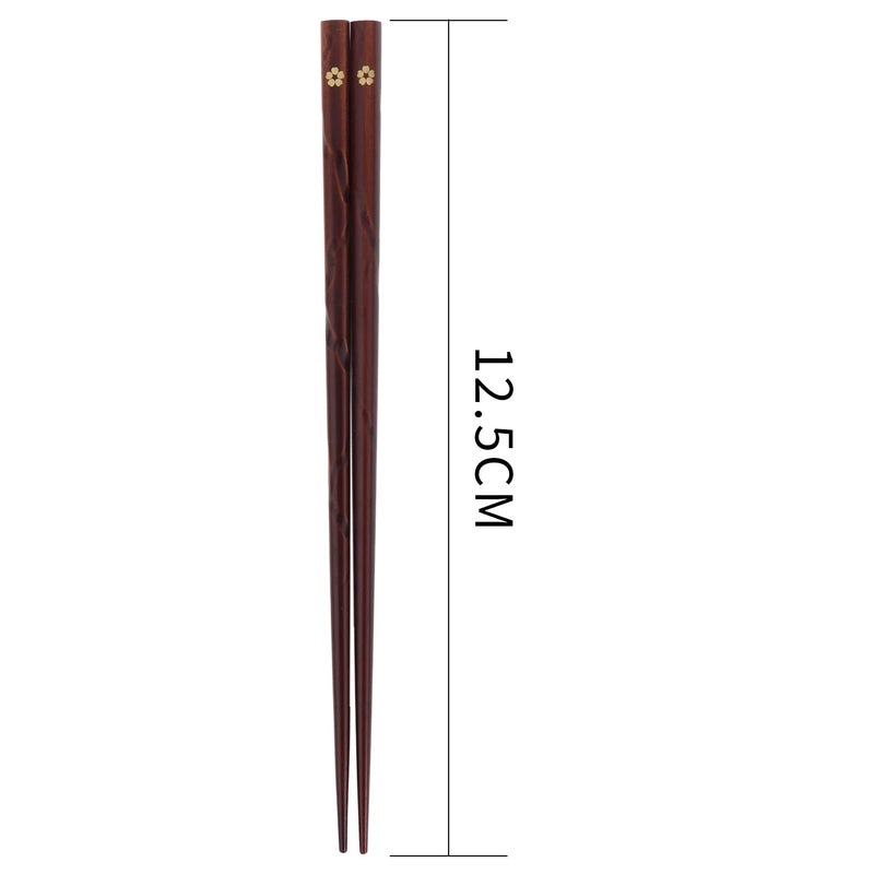 HuaLan Japanese Natural Wood Chopstick Set Reusable Classic Style Chopsticks Non-slip Design Chop Sticks 5 Pairs Gift Set - Image 2